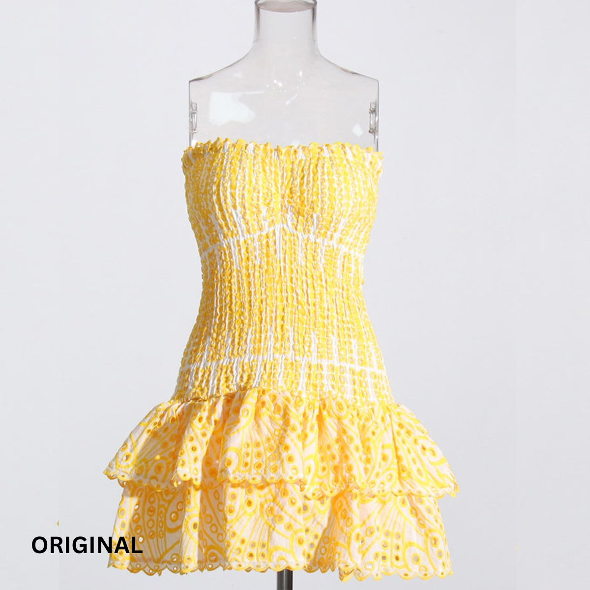 Strapless Fold Midi Dress