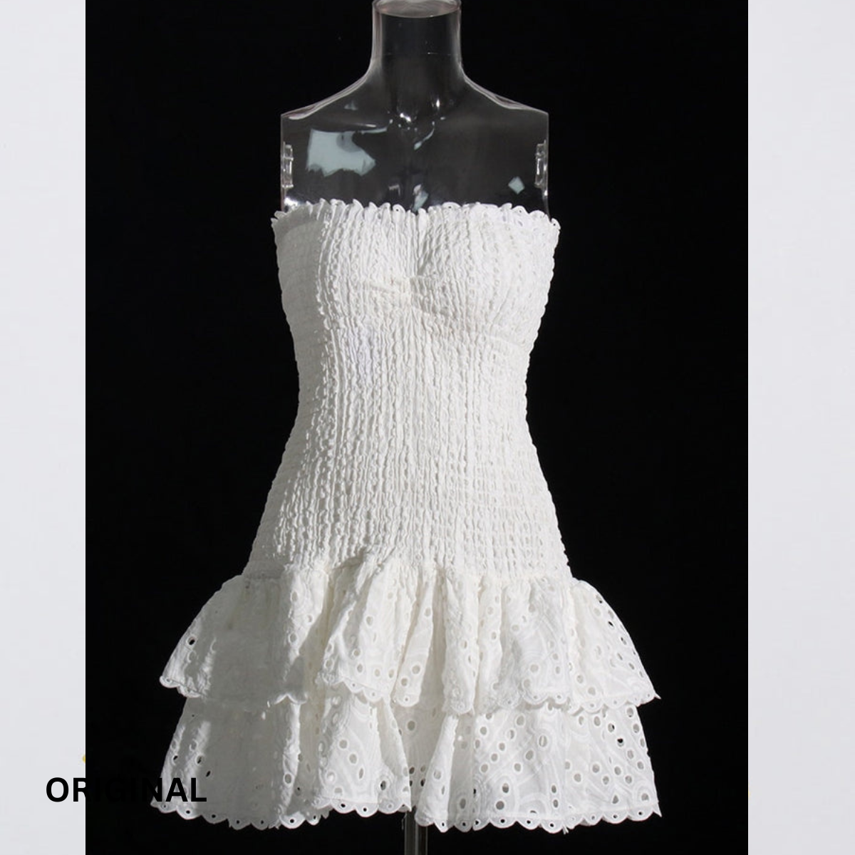 Strapless Fold Midi Dress