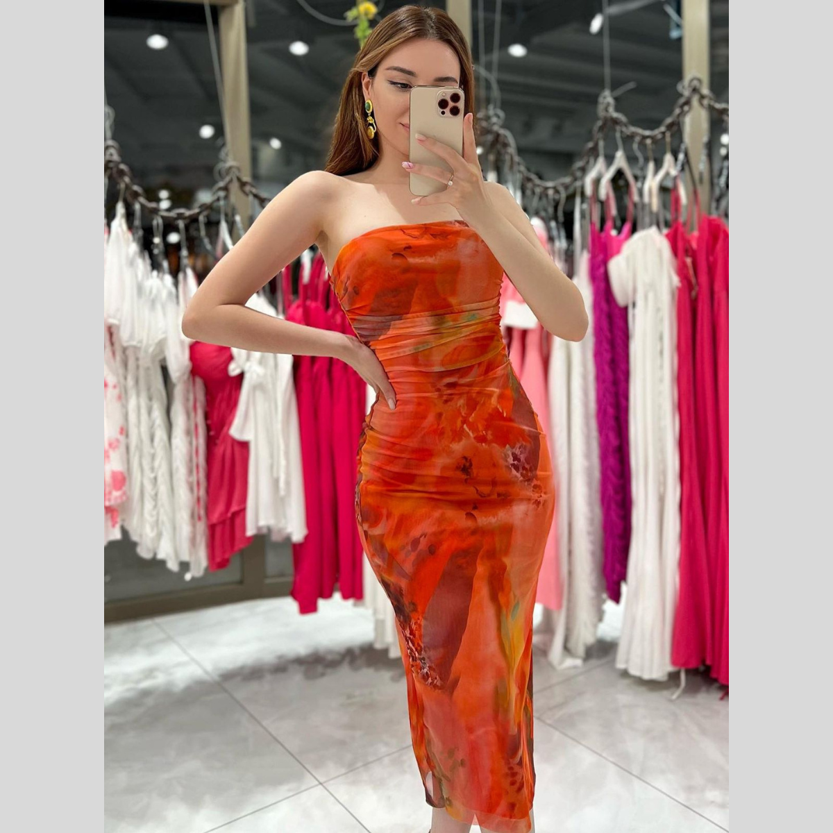 Strapless Midi Dress