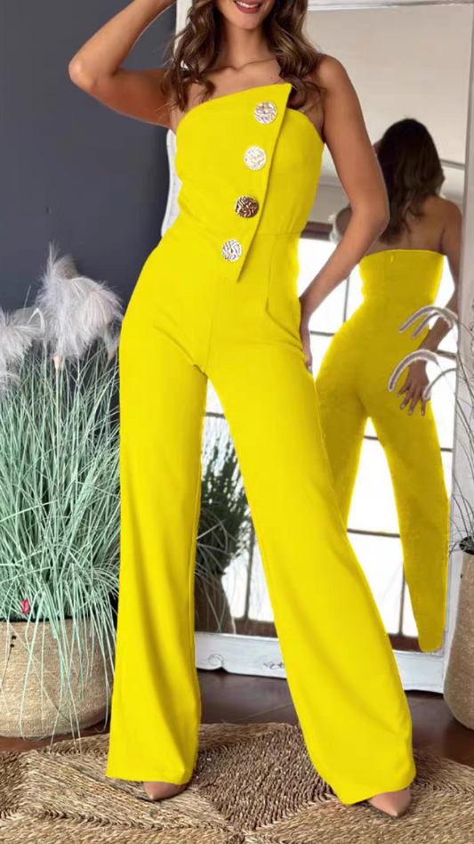 Strapless Stretch Wide Leg Jumpsuit FC1862