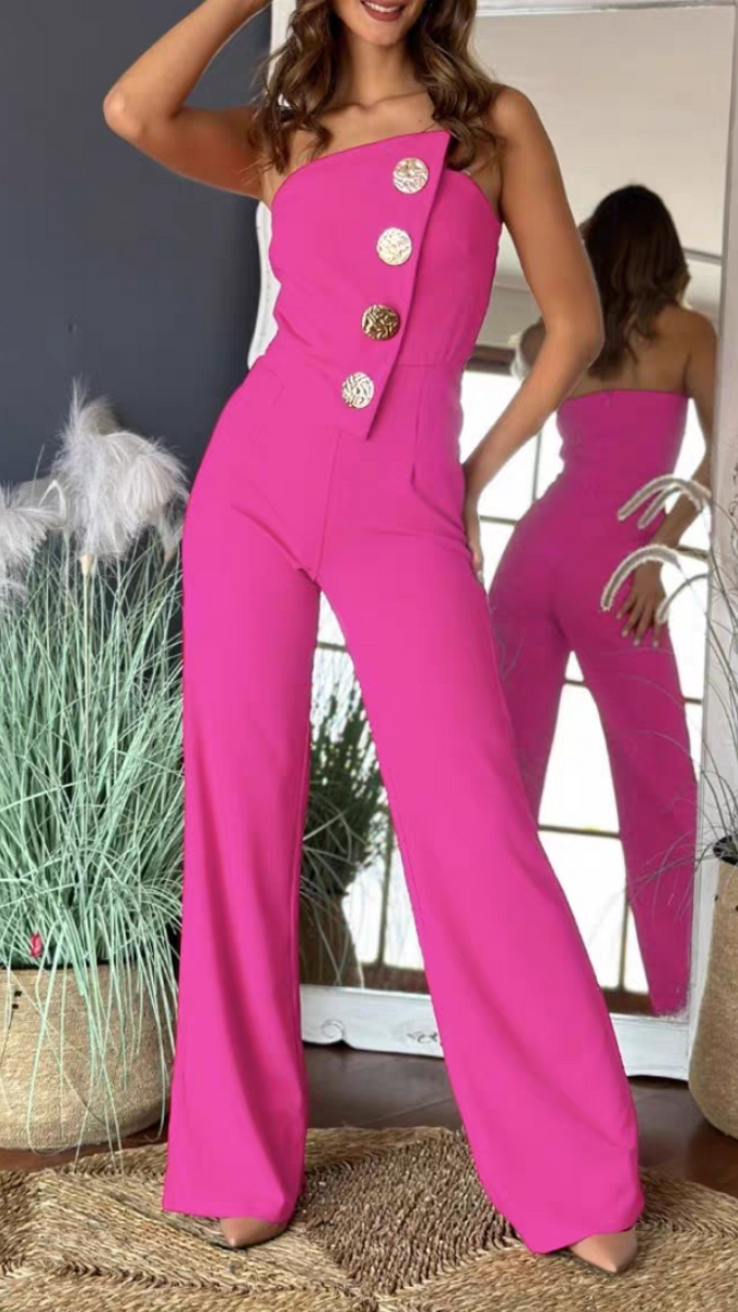 Strapless Stretch Wide Leg Jumpsuit FC1862