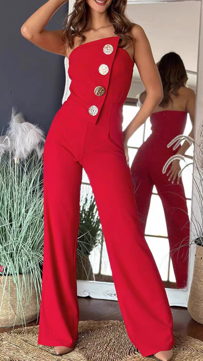 Strapless Stretch Wide Leg Jumpsuit FC1862
