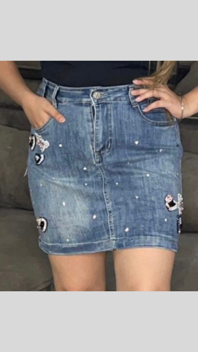 Stylish Denim Mini Skirt FC1816