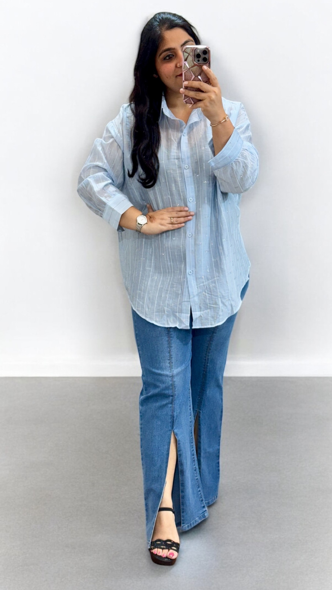 Stylish Glittering Line Shirt FC1940