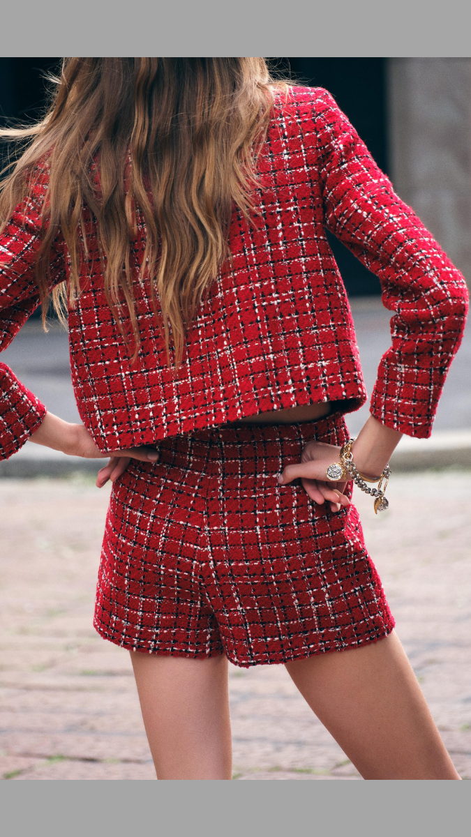 Stylish Tweed Skirt Top FC1776