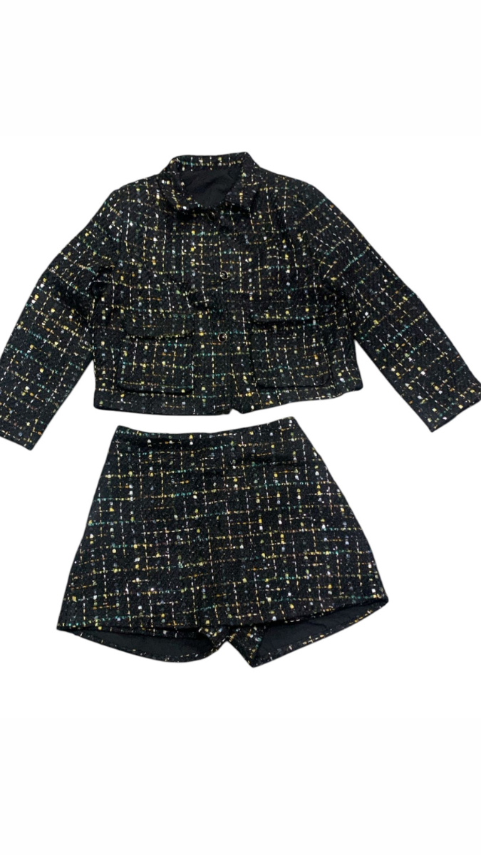 Stylish Tweed Skirt Top FC1776