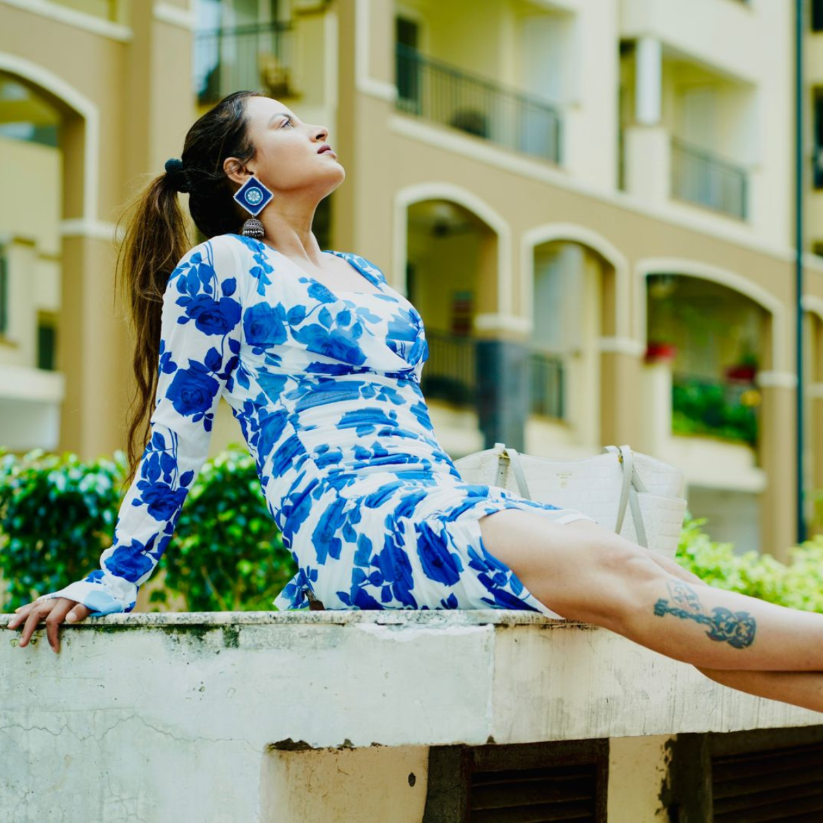 Fc Summer Floral Print Cowl Neck Bodycon Dress