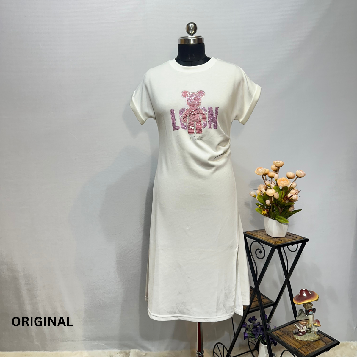 Teddy Print Dress