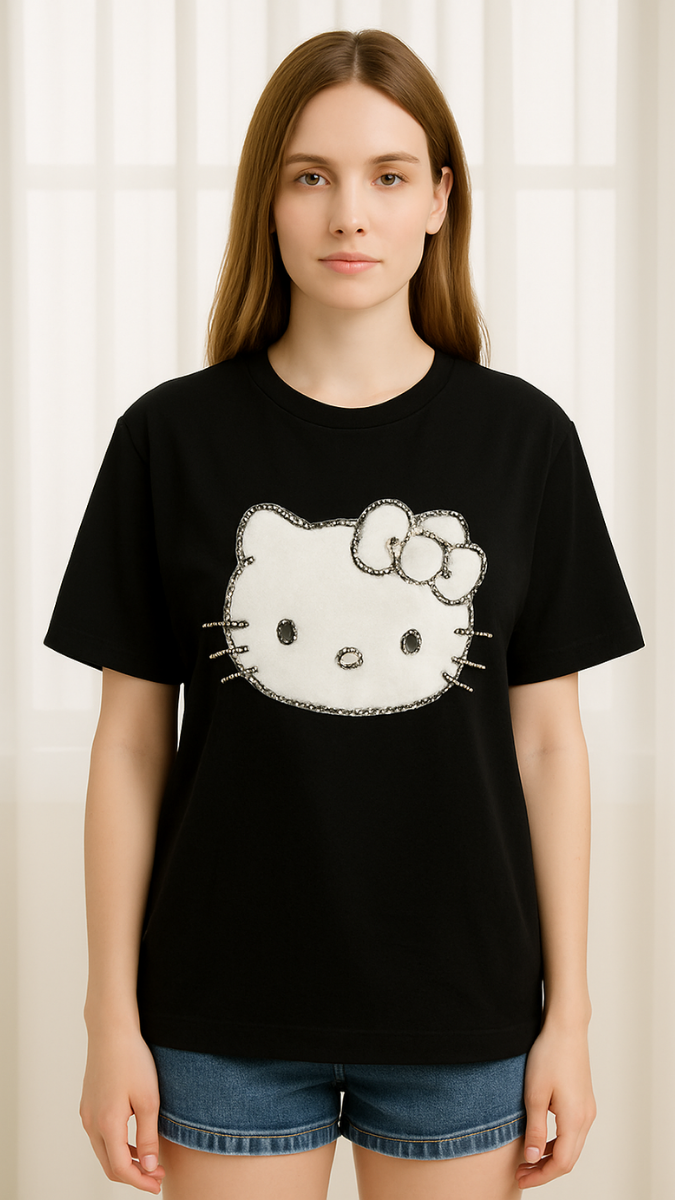Teddy Bear With Rhinestone T- Shirt FC1065