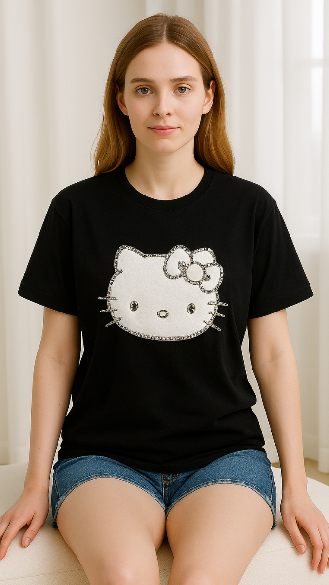 Teddy Bear With Rhinestone T- Shirt FC1065