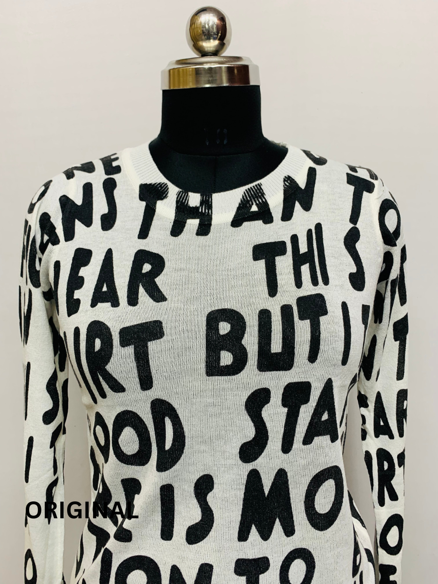 Text Printed Winter Top