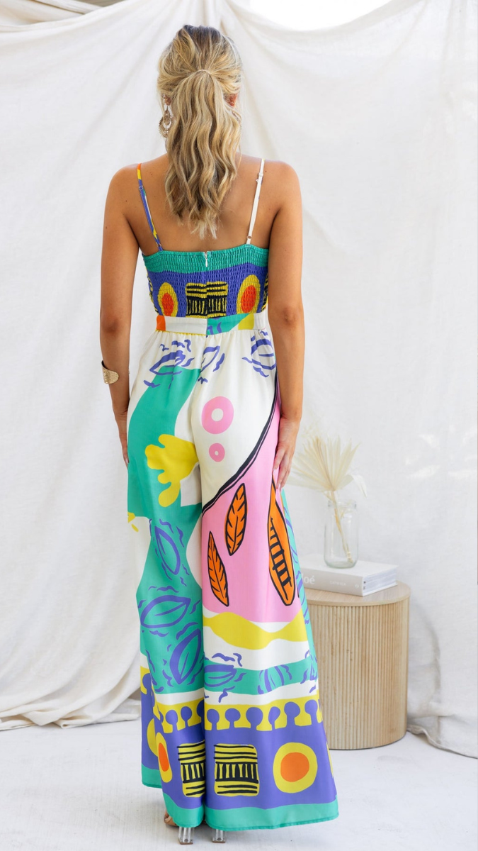 Tie-Up Front Printed Jumpsuit FC1864