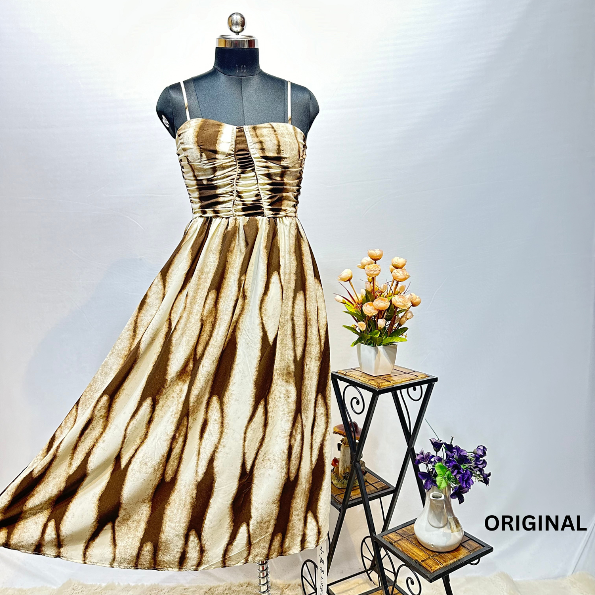 Tie Dye Strapless Style Dress