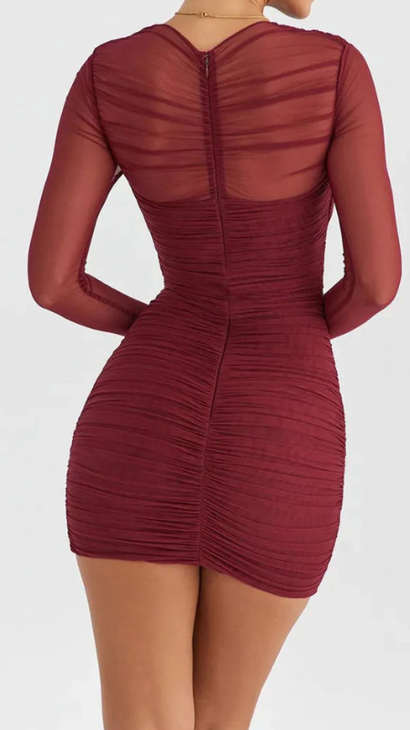 Tight Pleated Hip Dress