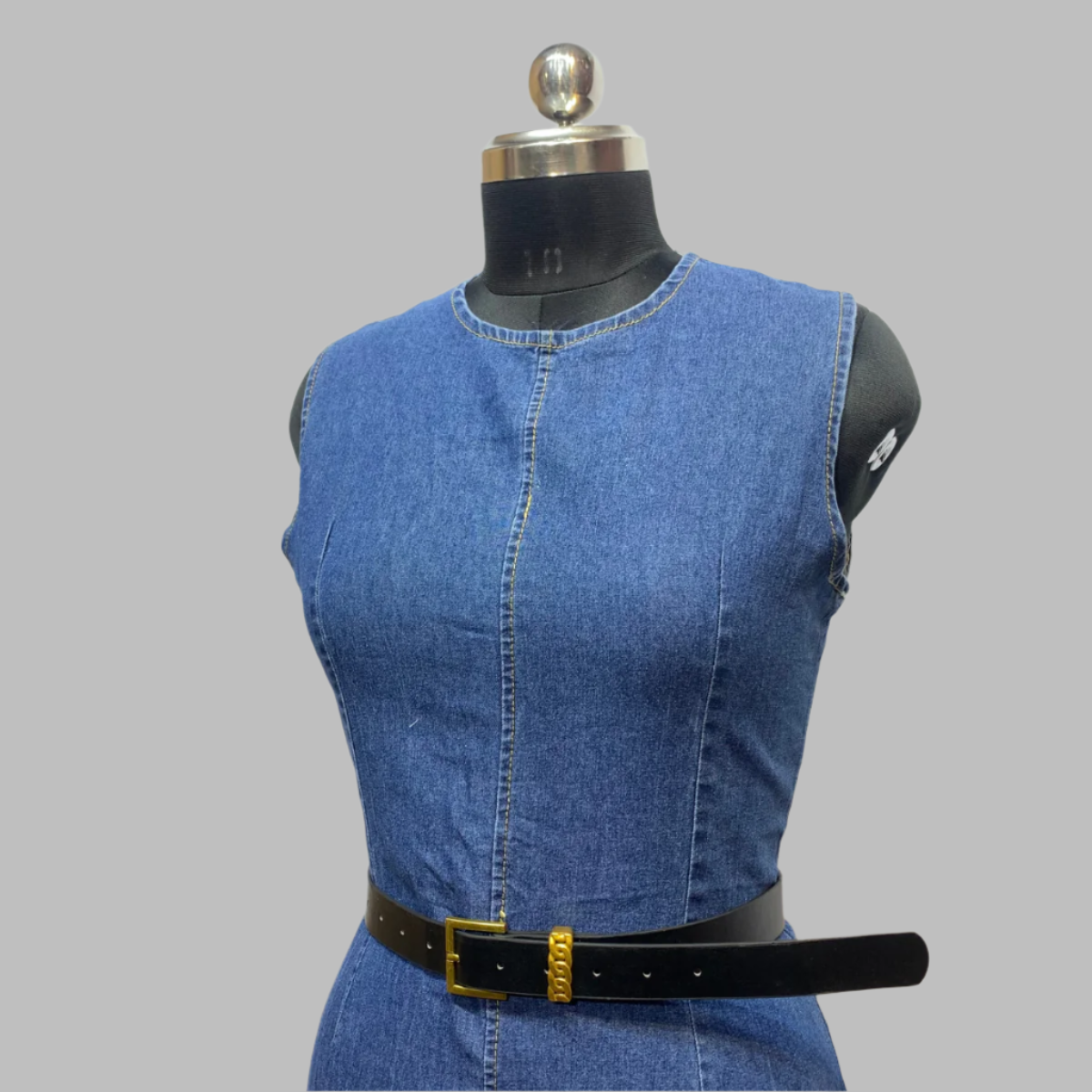 Denim Dress With Belt