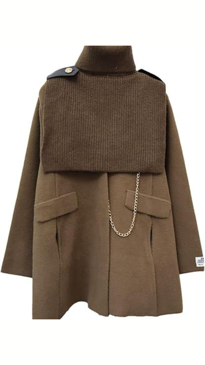 Turtleneck Shawl Double-Sided Coat FC1726