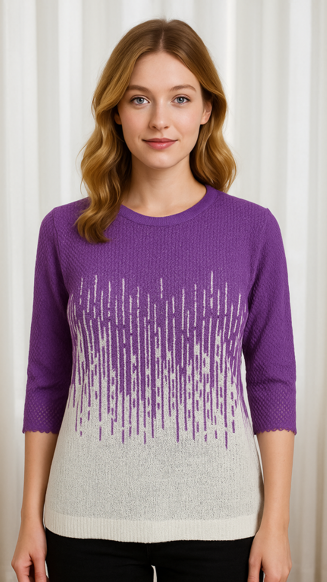 Uneven Line Printed Top FC1219