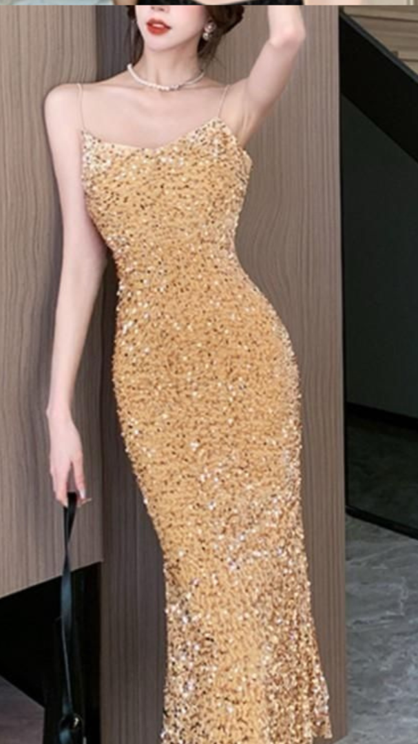 Sexy V- neck velvet gown