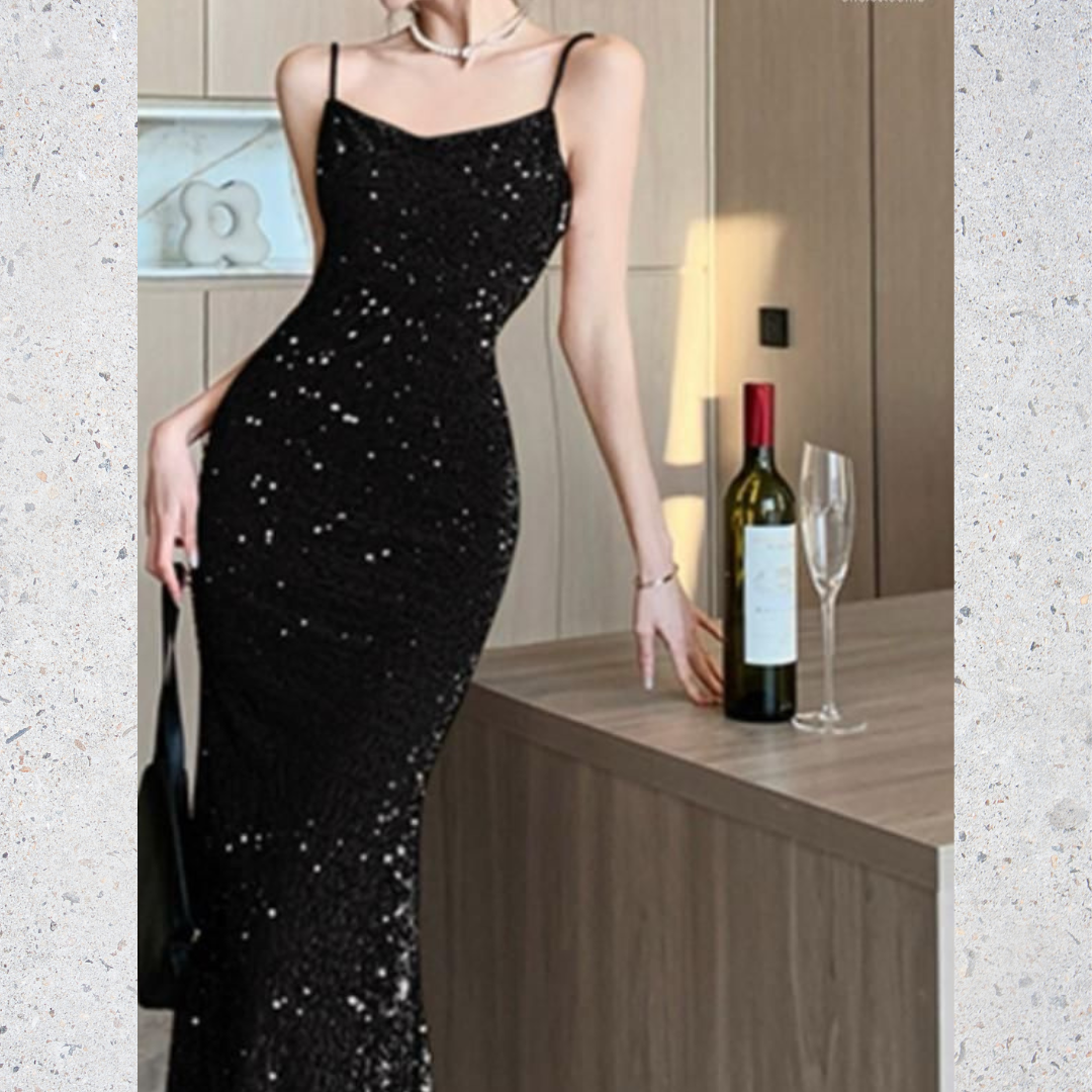 Sexy V- neck velvet gown