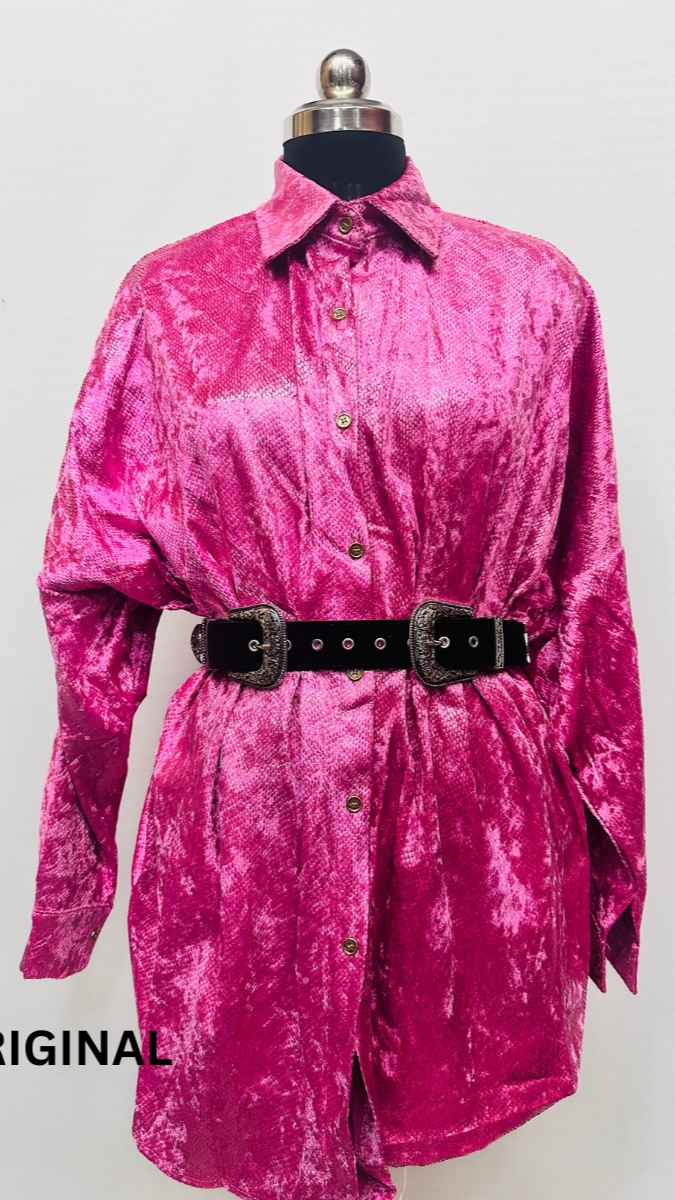 Velvet Shimmer Belted Dress FC1481