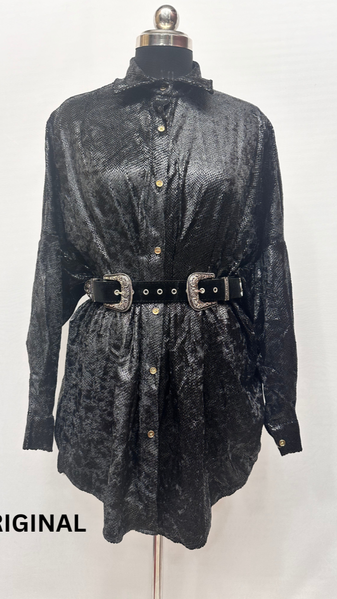 Velvet Shimmer Belted Dress FC1481