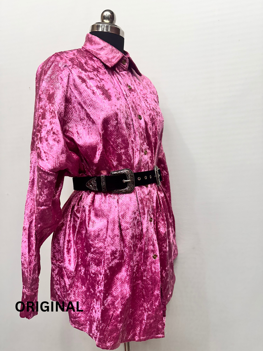 Velvet Shimmer Belted Dress FC1481
