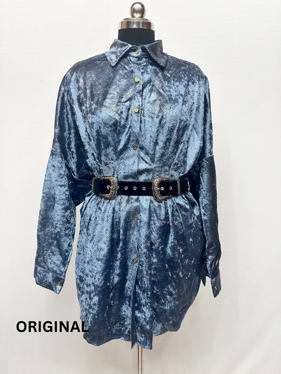 Velvet Shimmer Belted Dress FC1481
