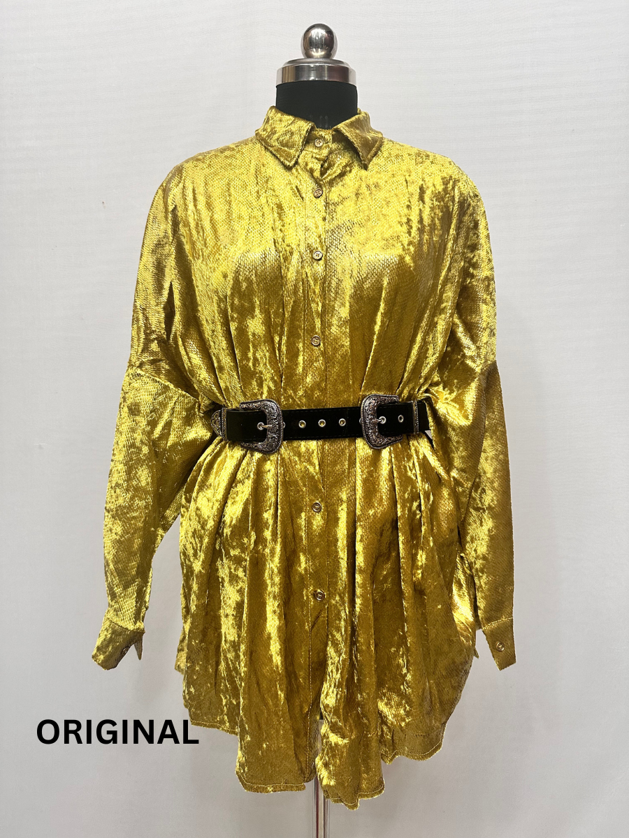 Velvet Shimmer Belted Dress FC1481