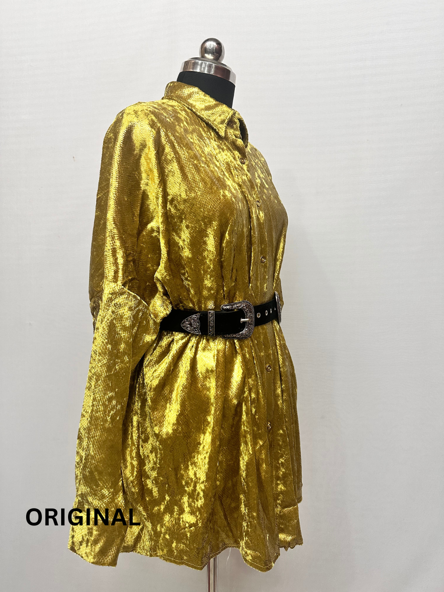 Velvet Shimmer Belted Dress FC1481