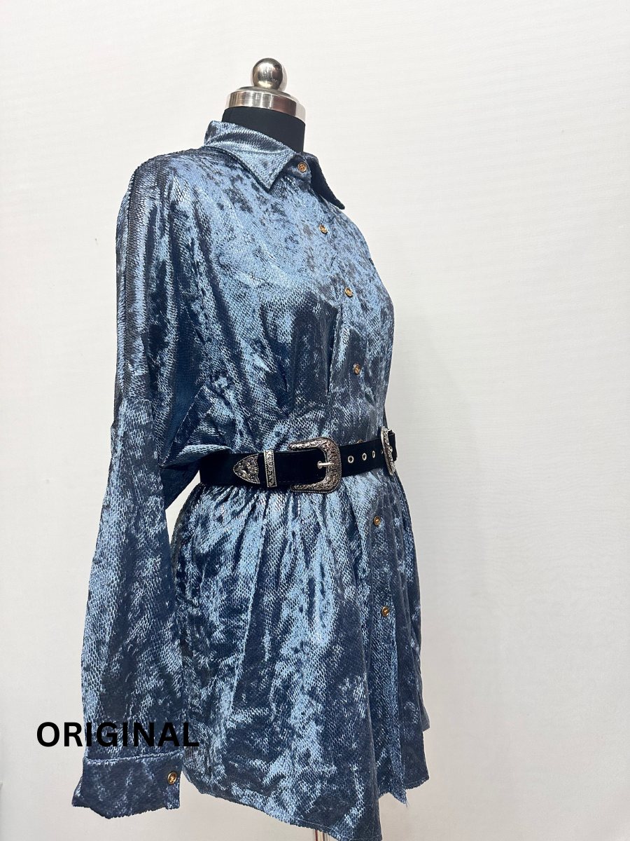 Velvet Shimmer Belted Dress FC1481