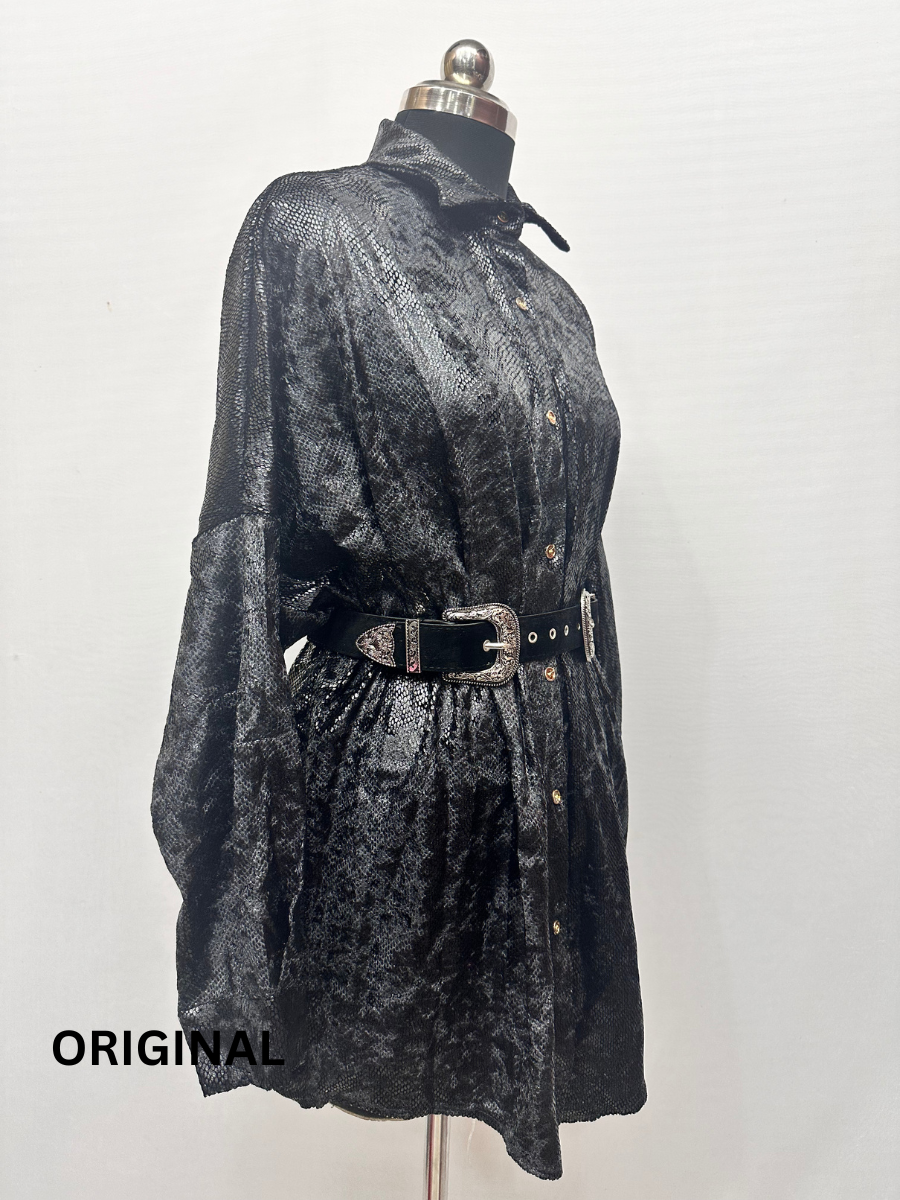Velvet Shimmer Belted Dress FC1481