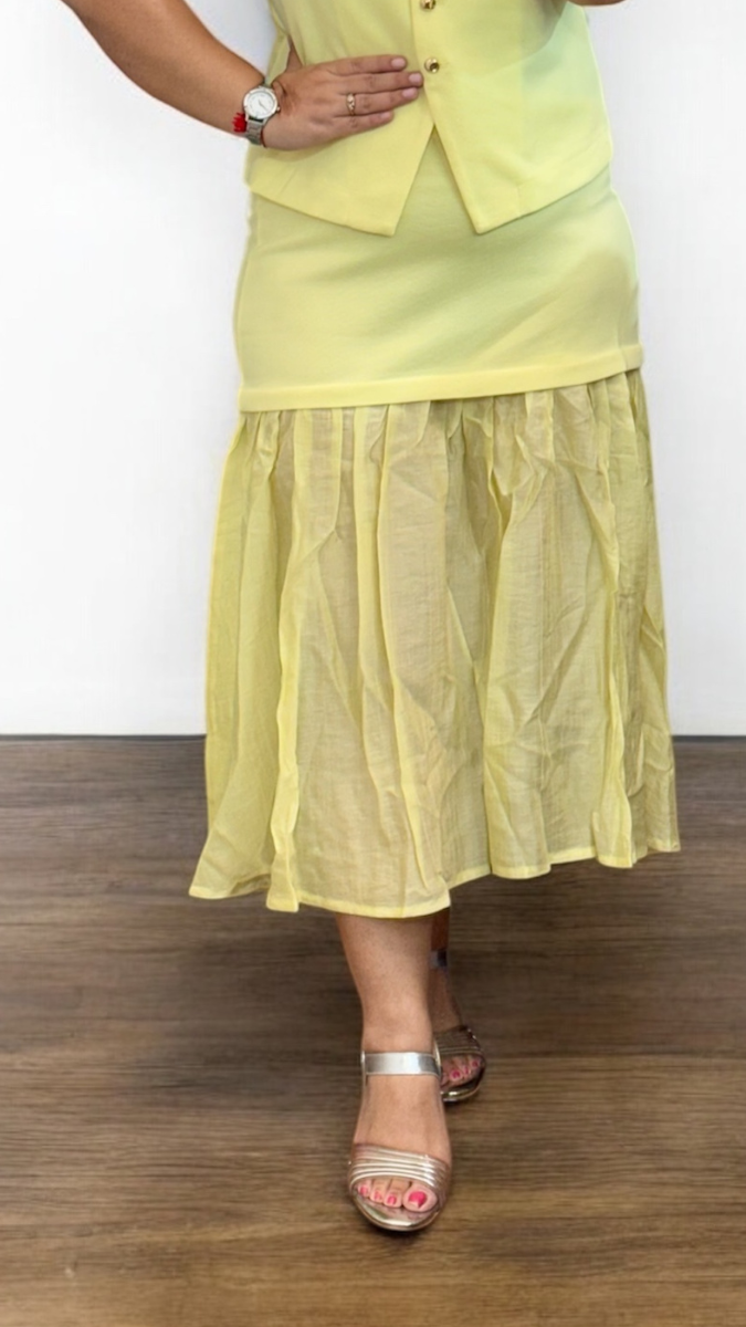 Waistcoat And Pleated Skirt Set FC1894