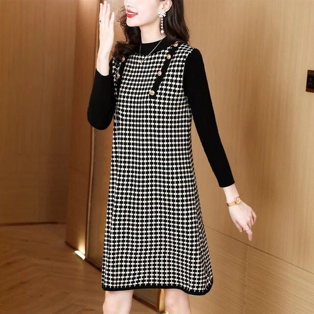 FC Elegant Autumn Winter Plaid Sweater