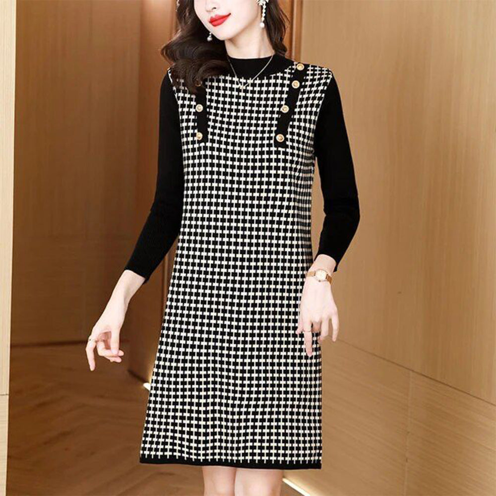 FC Elegant Autumn Winter Plaid Sweater