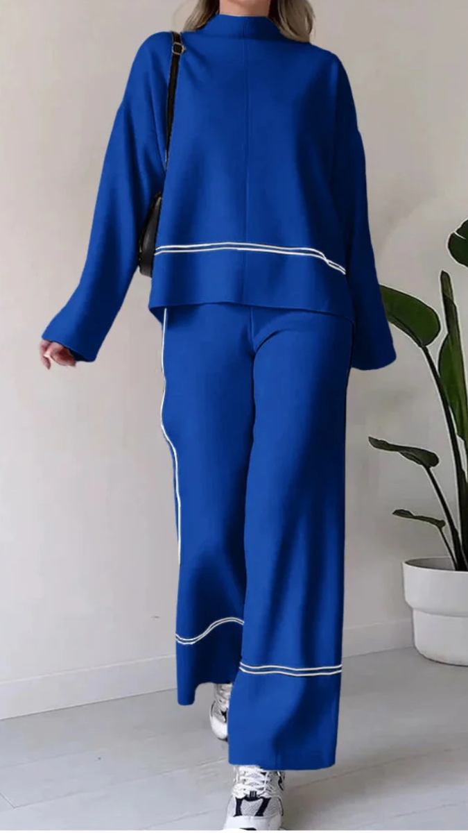 White Line Knitted Winter Coord Set FC1572