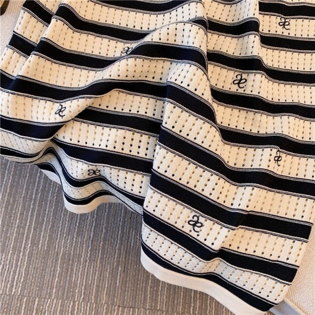 White and Black Striped Dress
