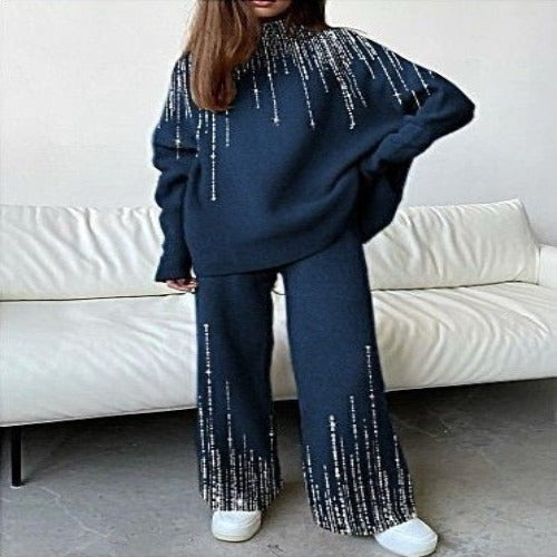 Winter Printed Formal Pants Suit