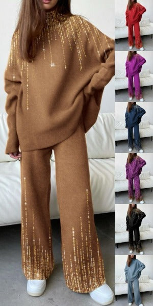 Winter Printed Formal Pants Suit