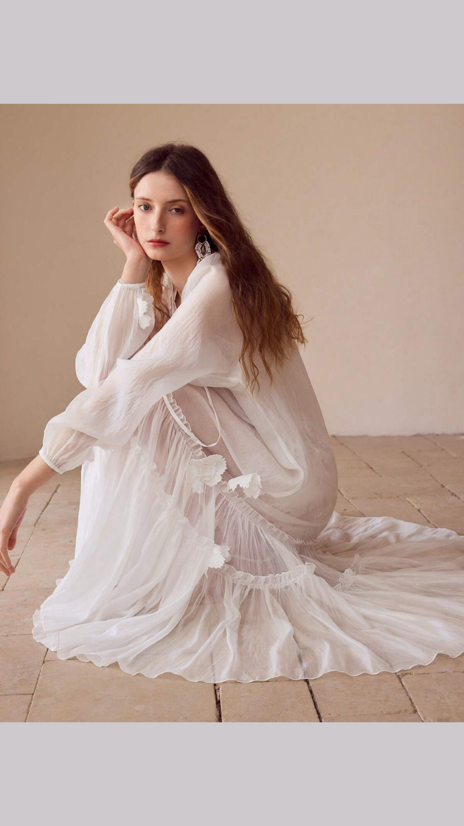 Women Midi Dress Embedded With Flowers FC1885