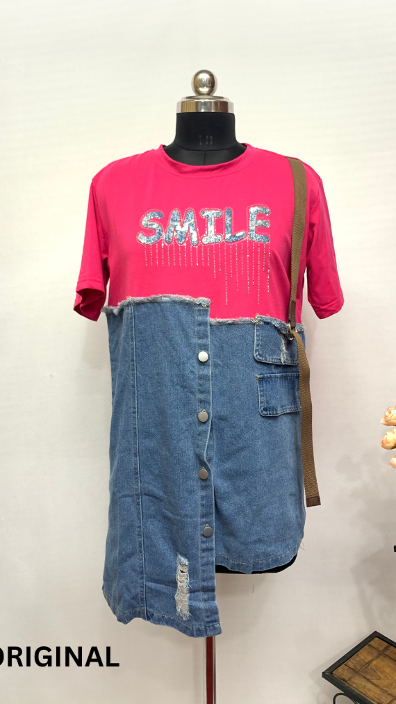 Women's Fashion Denim Stitching Dress