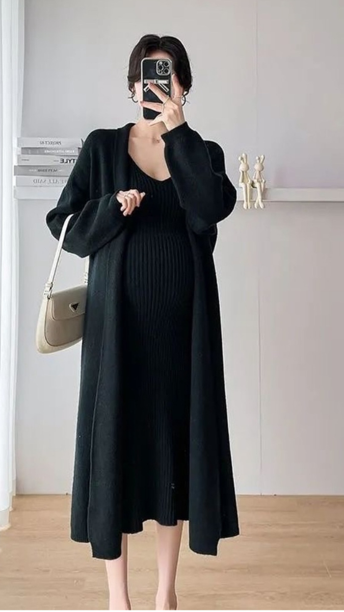 Woolen Dress With Long Shrug FC1709