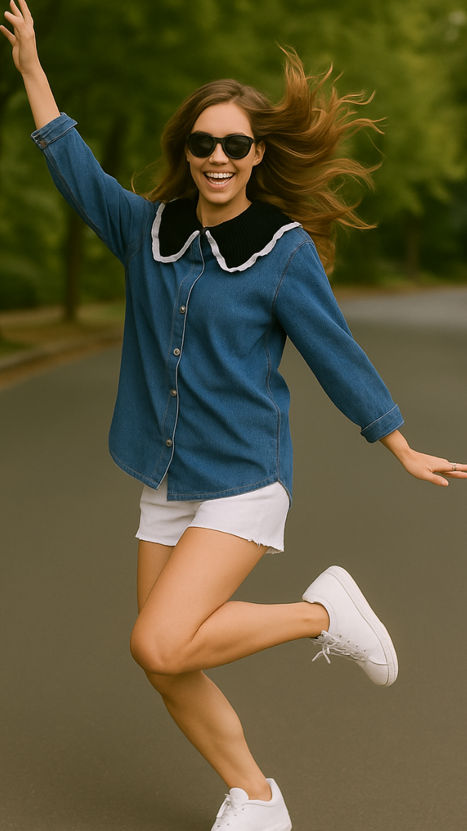 Woolen Collar Denim Shirt FC1564