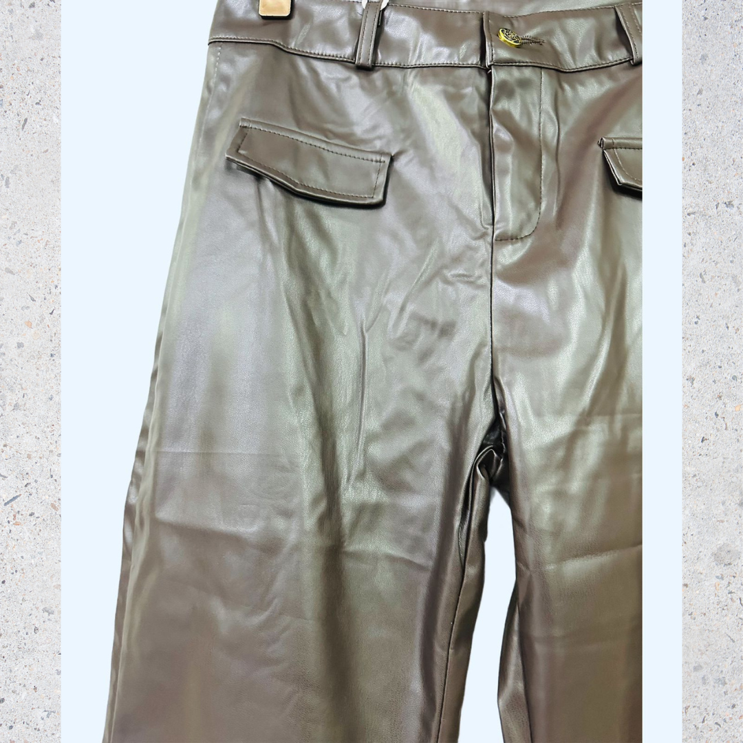 Leather Pant With Chain Belt
