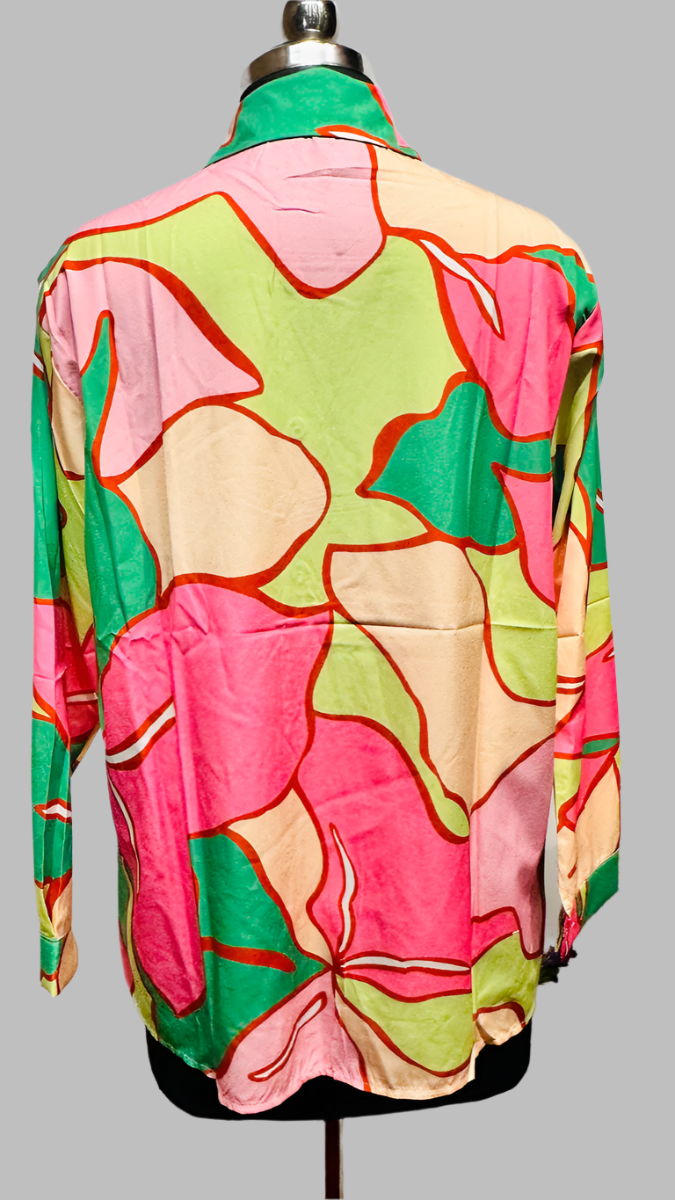 printed silk satin Shirt