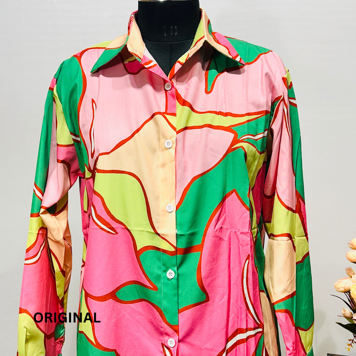 printed silk satin Shirt