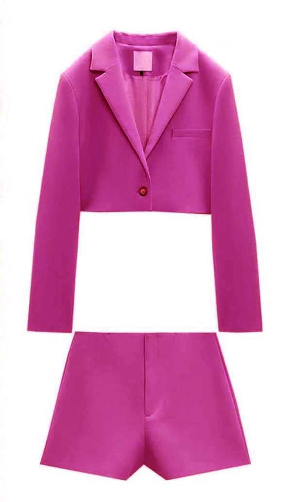 Fc Cropped Buttoned Blazer & Pleated Skirt