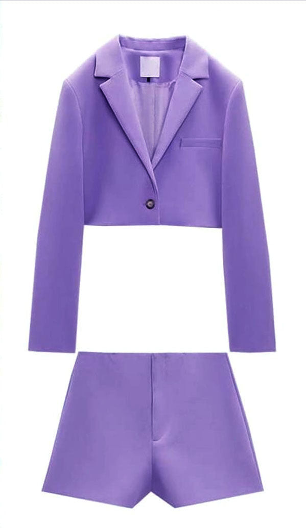Fc Cropped Buttoned Blazer & Pleated Skirt