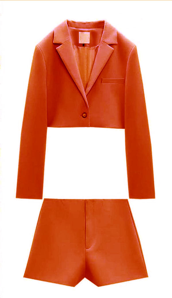 Fc Cropped Buttoned Blazer & Pleated Skirt