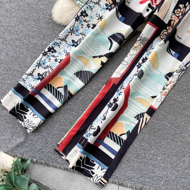 Fc New Patchwork Kimono Coat Loose Trousers