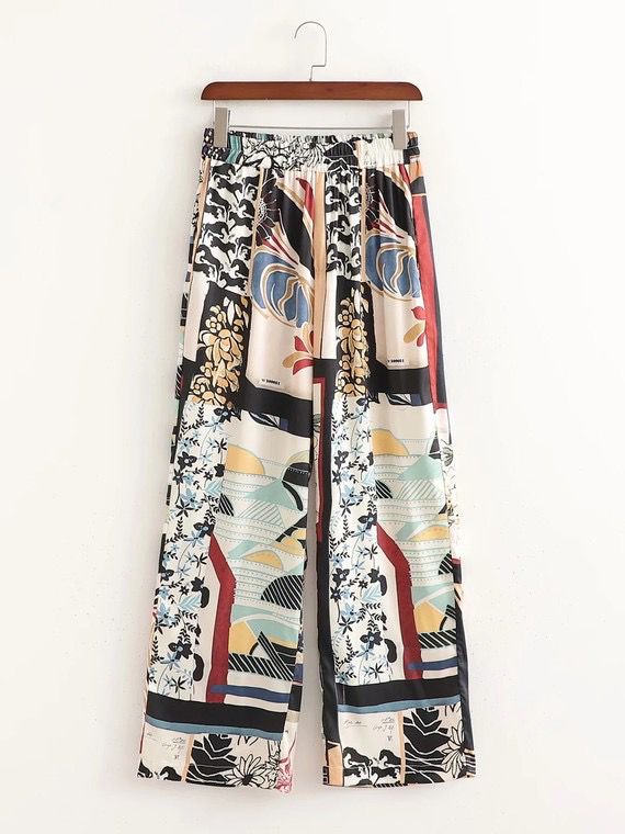 Fc New Patchwork Kimono Coat Loose Trousers